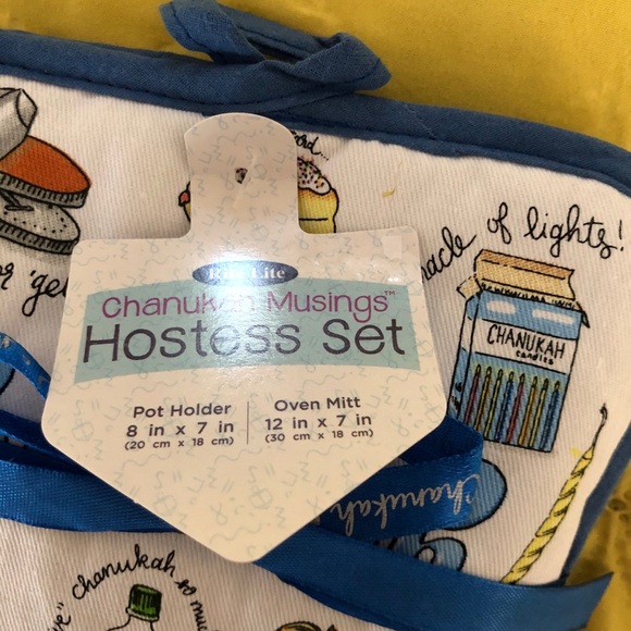 Chanukah: pot holder, oven mitt, tea towel, bag - Picture 6 of 13